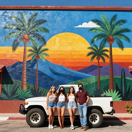 Mountain Harmony: Vibrant Mexican Muralism