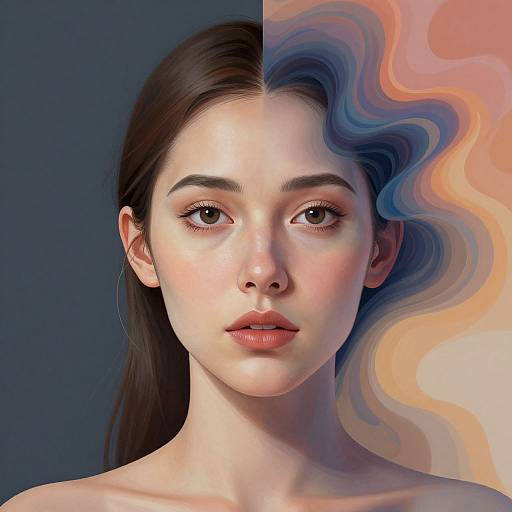 Surreal Dual Nature Woman Portrait