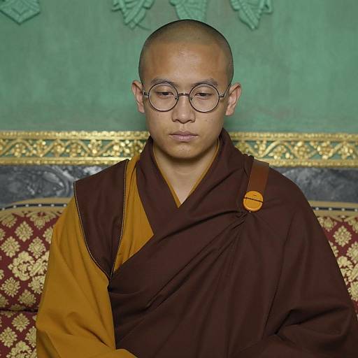 Serene Young Buddhist Monk Portrait