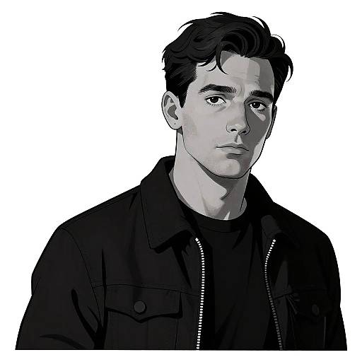 Minimalist Noir Patrick Bateman Portrait