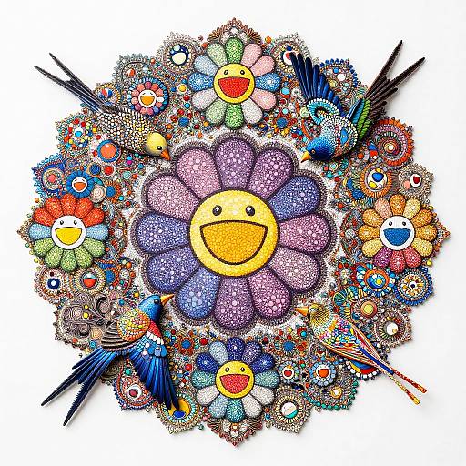 Bird's-Eye Pointillism Filigree Epic Composition