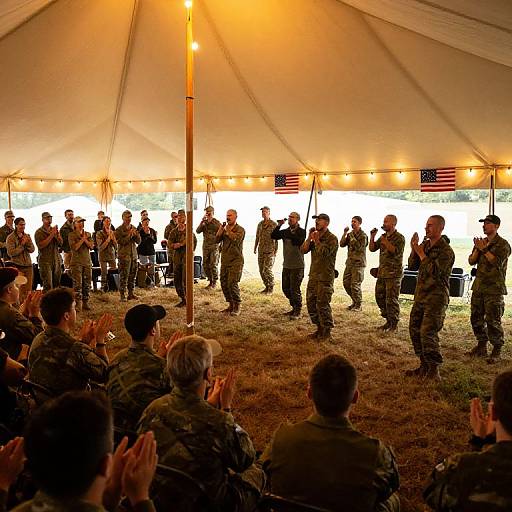 USO Show at Military Base Tent