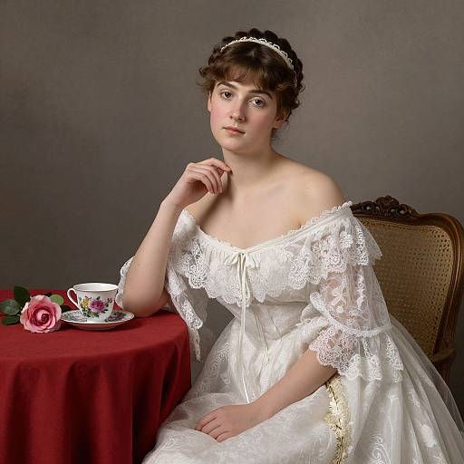 Victorian Elegance: Graceful Young Woman