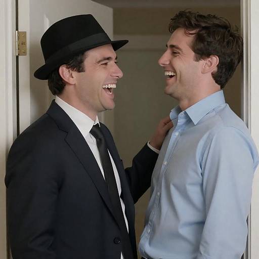 Comedic Duo Captured in Laughter