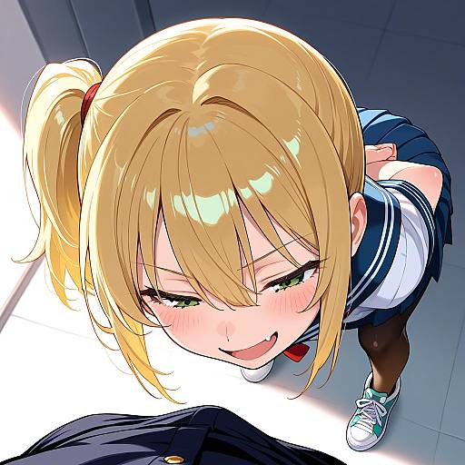 Playful Blonde Girl POV Portrait