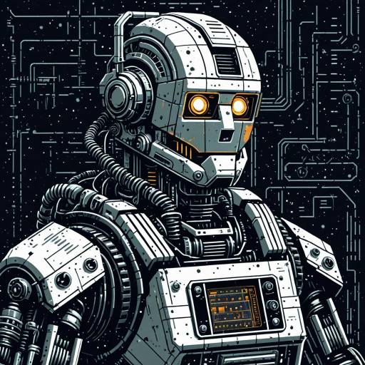 Retro Sci-Fi Robot Mechanic Portrait