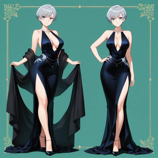 Elegant Woman in Evening Dress Portrait Elegant Woman in Evening Dress Portrait