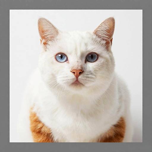 Fluffy White Cat with Orange Legs