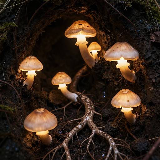 Glowing Underground Fungal Forest