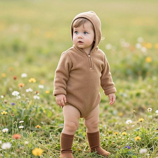 Curious Child in Sunny Meadow