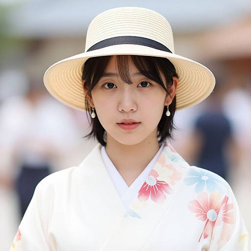 Realistic Korean Summer Kimono Portrait