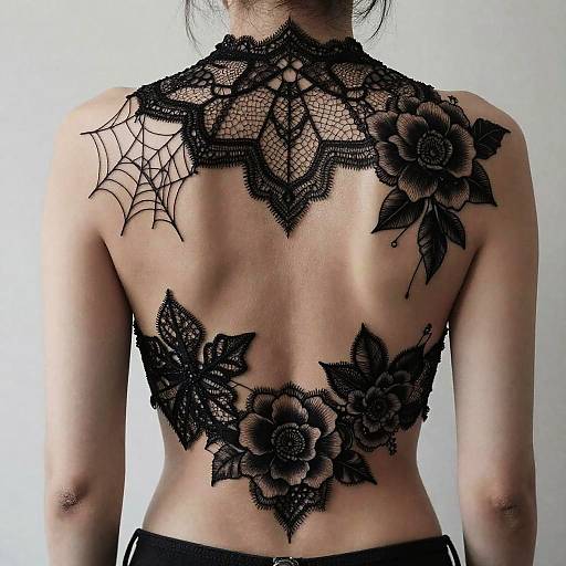 Dark Gothic Victorian Lace Tattoo