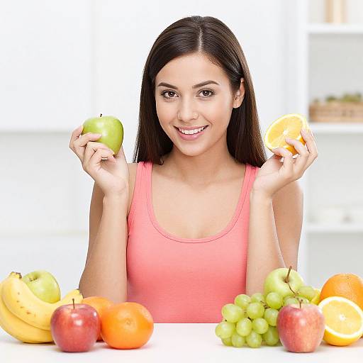Young Woman Enjoying Healthy Fruits