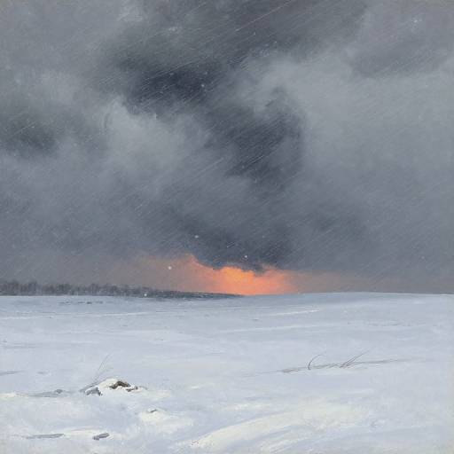 Snowy Blizzard Landscape Illustration