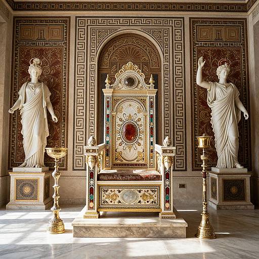 Luxurious Sunlit Greek Throne Room