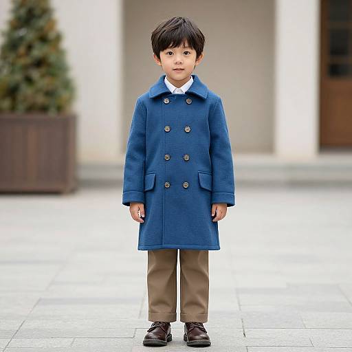 Little Boy in Blue Coat Costume