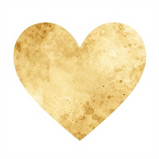 Soft Gold Watercolor Valentine's Heart