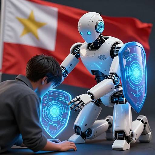 Robot Shielding Injured Civilian