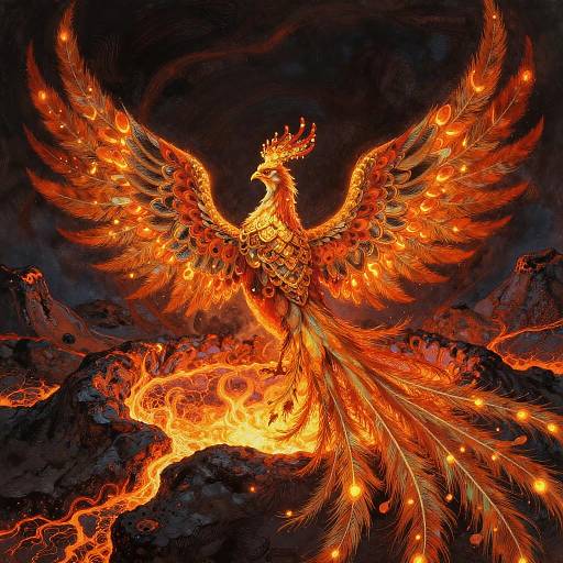 Regal Phoenix Queen in Volcanic Crater