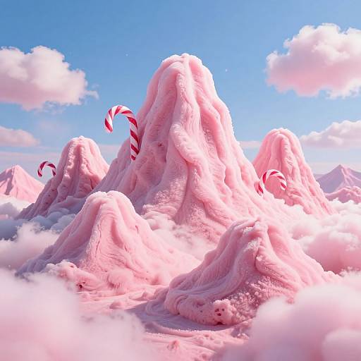 Whimsical Pink Sorbet Mountains