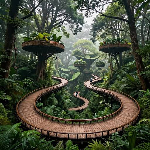 Ethereal Spiral Pathways in Forest
