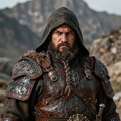 Realistic Male Dwarf Warrior Portrait