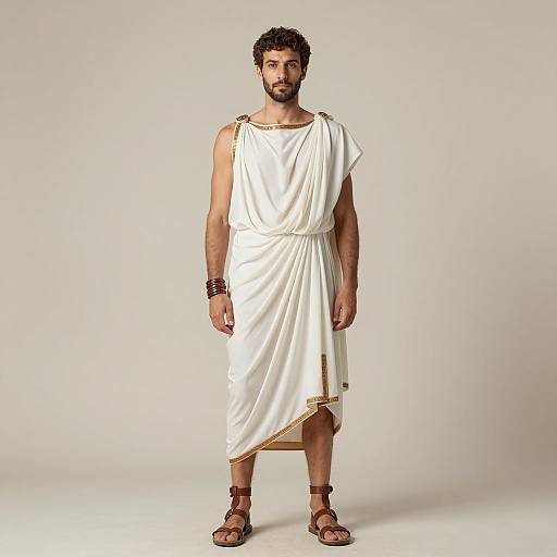 Man in Classical Greek Toga Costume