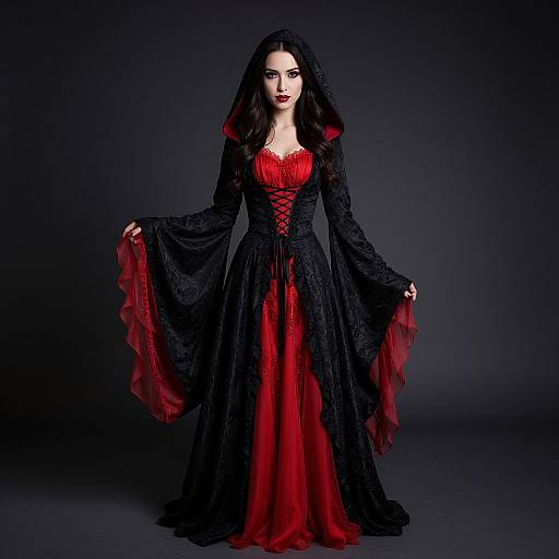Vampire Mistress in Hooded Dress