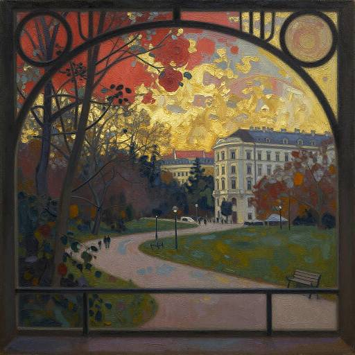 Impressionistic Vienna City Park View