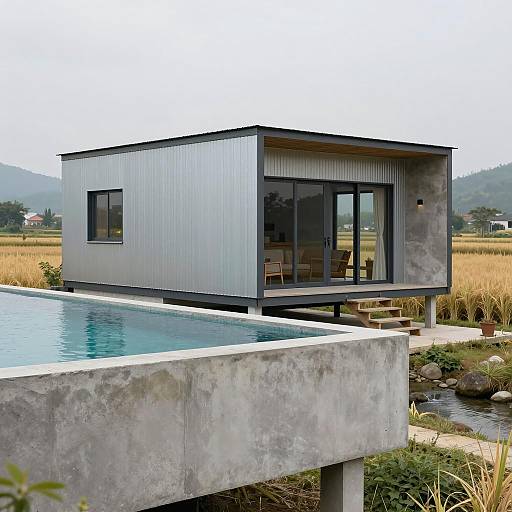Industrial Chic Rural Cabin with Infinity Pool