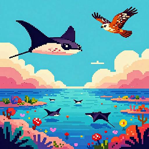 Chart-Topping Pixel Art Panorama