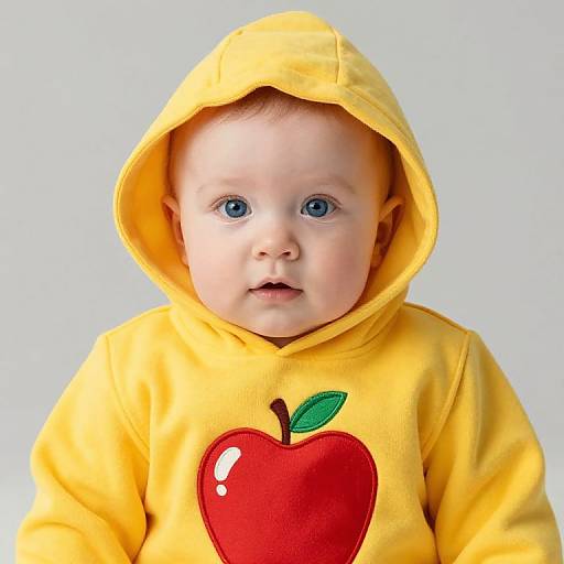 Adorable Baby in Yellow Hoodie