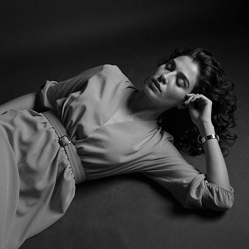 Elegant Black and White Portrait of Woman