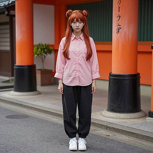 Photorealistic Ichigo Costume in Urban Setting