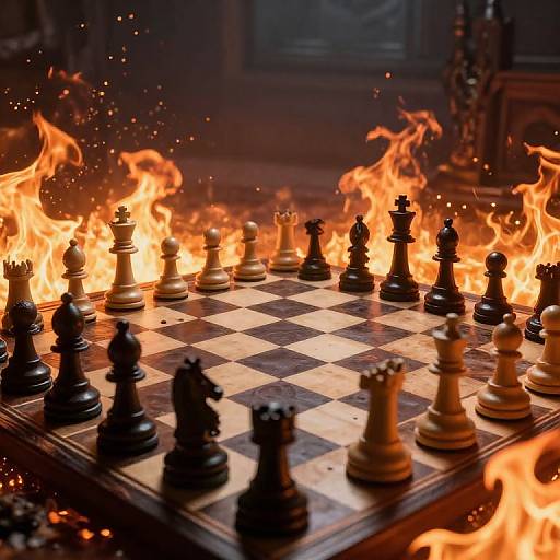 Surreal Chessboard of Existential Struggle