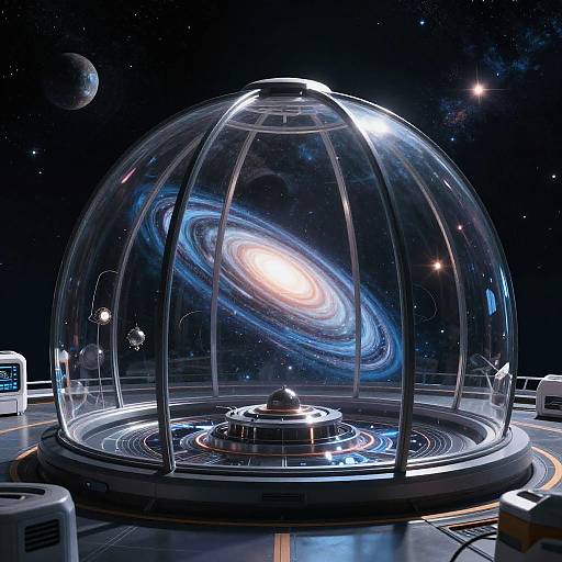 Futuristic Outer Space Observatory View