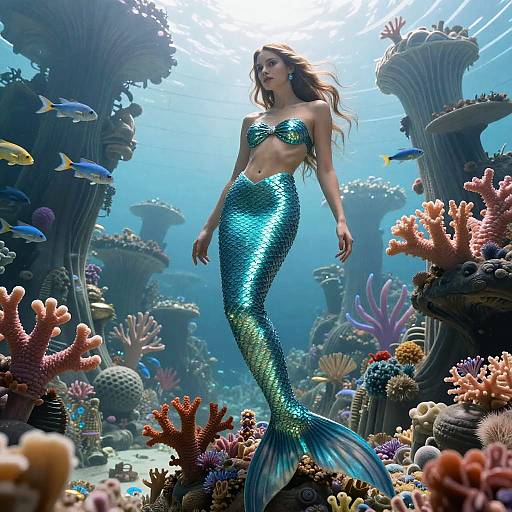 Surreal Mermaid Queen Fashion Scene