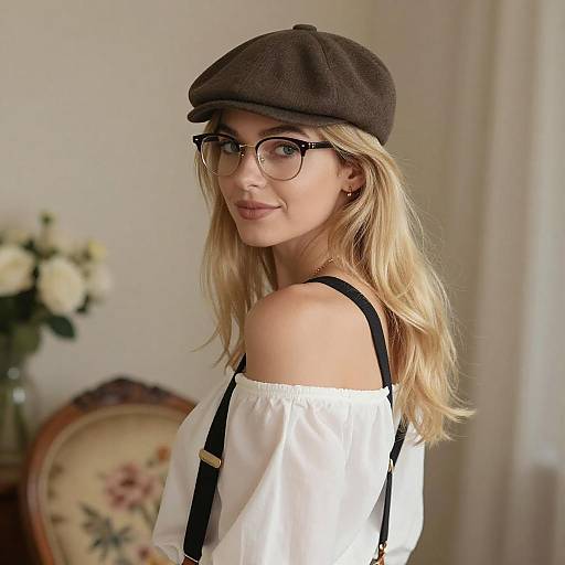 Blonde Woman in Vintage Style