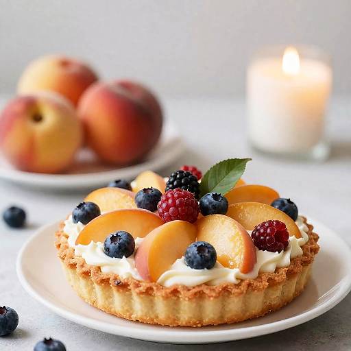 Peach Tart with Mixed Berries