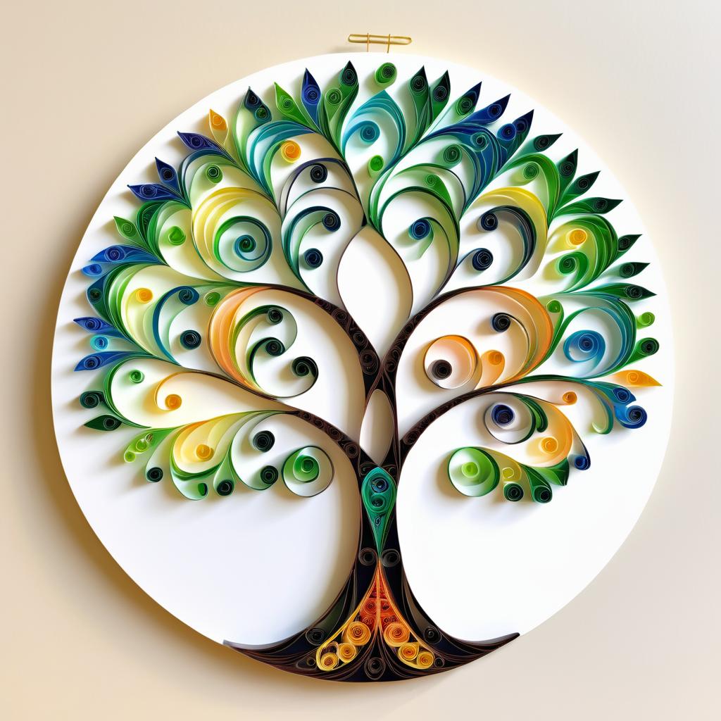 Vibrant Tree of Life Paper Quilling Art