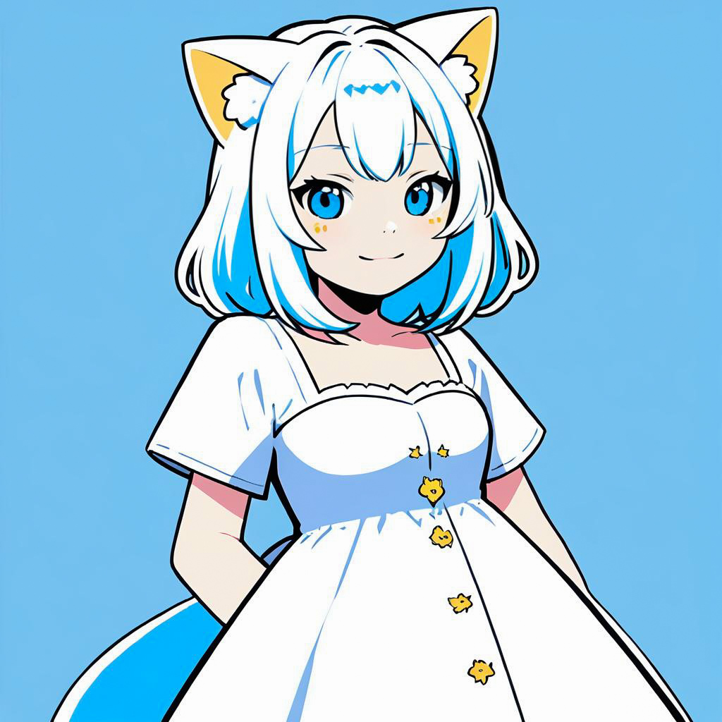 Vibrant Neko Girl in Playful Attire