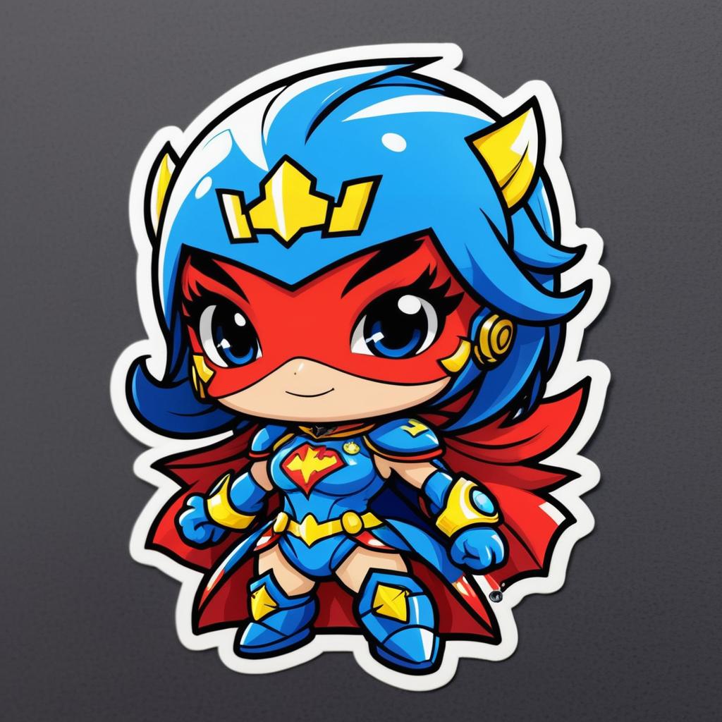 Cute Carchacrok Superhero Sticker Art