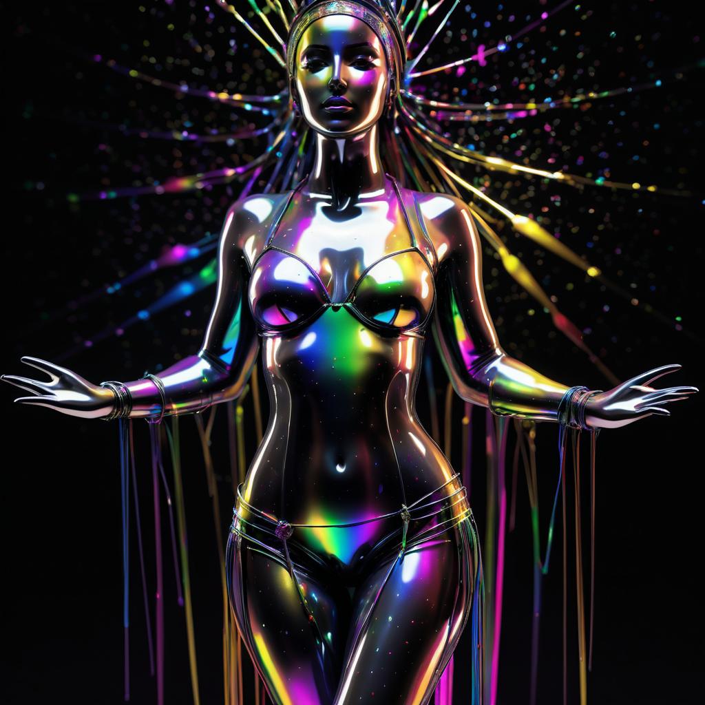 Cyberpunk Rainbow Mannequin from the Future