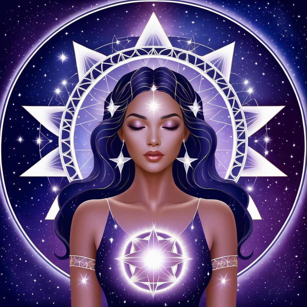 Mystical Divine Feminine Healer Illustration