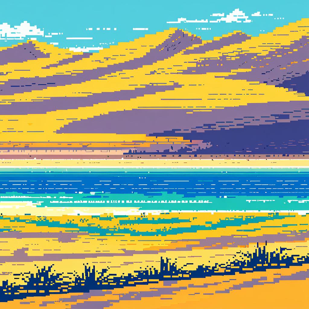 Lemon Sand Dunes in Retro Pixel Art