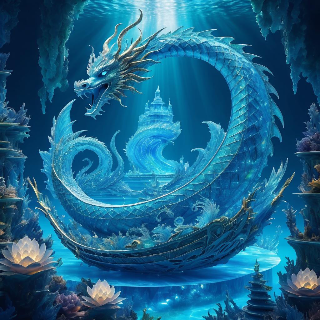 Mythical Sea Serpent in Crystal Lagoon