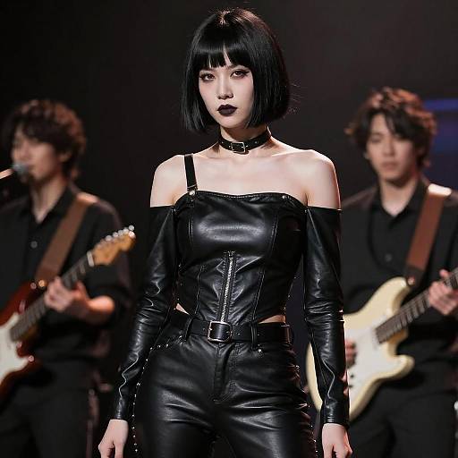 Edgy Female Guitarist on Stage