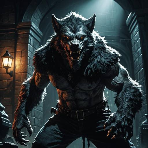 Realistic Werewolf in Gothic Setting