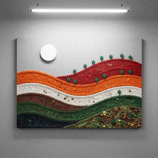 Abstract Industrial Metal Relief Landscape