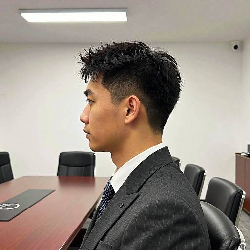 Stylish Businessman with Side Part Undercut